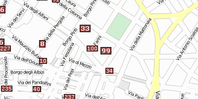 Stadtplan Große Synagoge Florenz